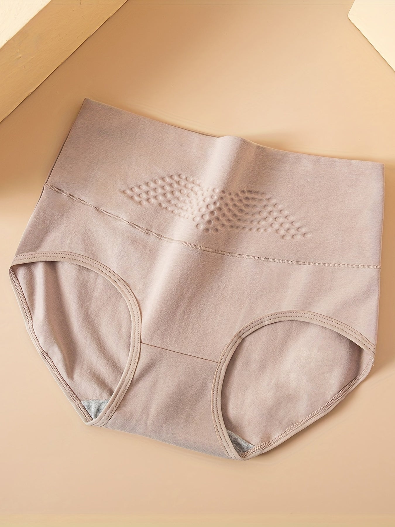 4pcs Dot Textured High Waist Panties Soft Intimates Lingerie Underwear