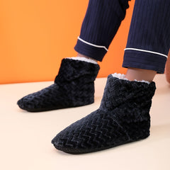 Men's Cozy Plush Bootie Slippers Winter Indoor Shoes