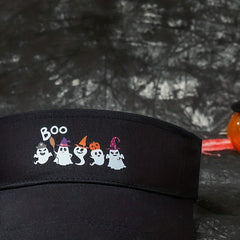 Funny Halloween Ghost Pumpkin Boo Print Visor Hat Lightweight Sun Cap