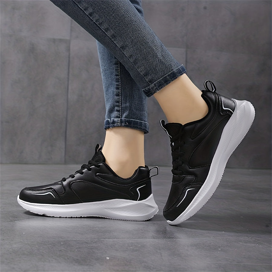 Women's Non Slip Lightweight Lace Up Running Shoes Waterproof Soft Sole