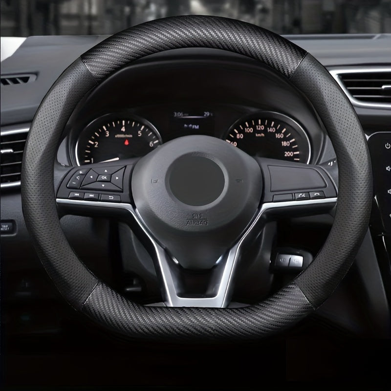 Matte Carbon Fiber Grain Steering Wheel Cover