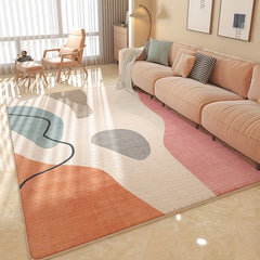 Geometric Faux Cashmere Area Rug Soft Fluffy Living Room Coffee Table Mat