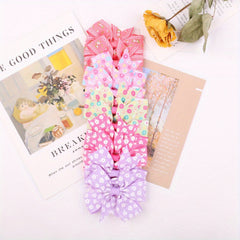 10pcs Floral Bow Hair Clips for Baby Girls