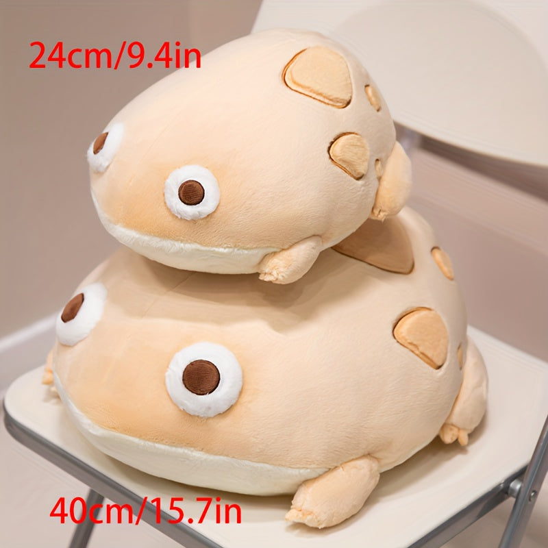 Peach Frog Plush Toy 9.4" Soft & Cuddly Frog w/ Large Eyes & Belly