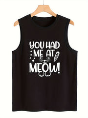 Heart And Letter Print Summer Tank Top Sleeveless Crew Neck