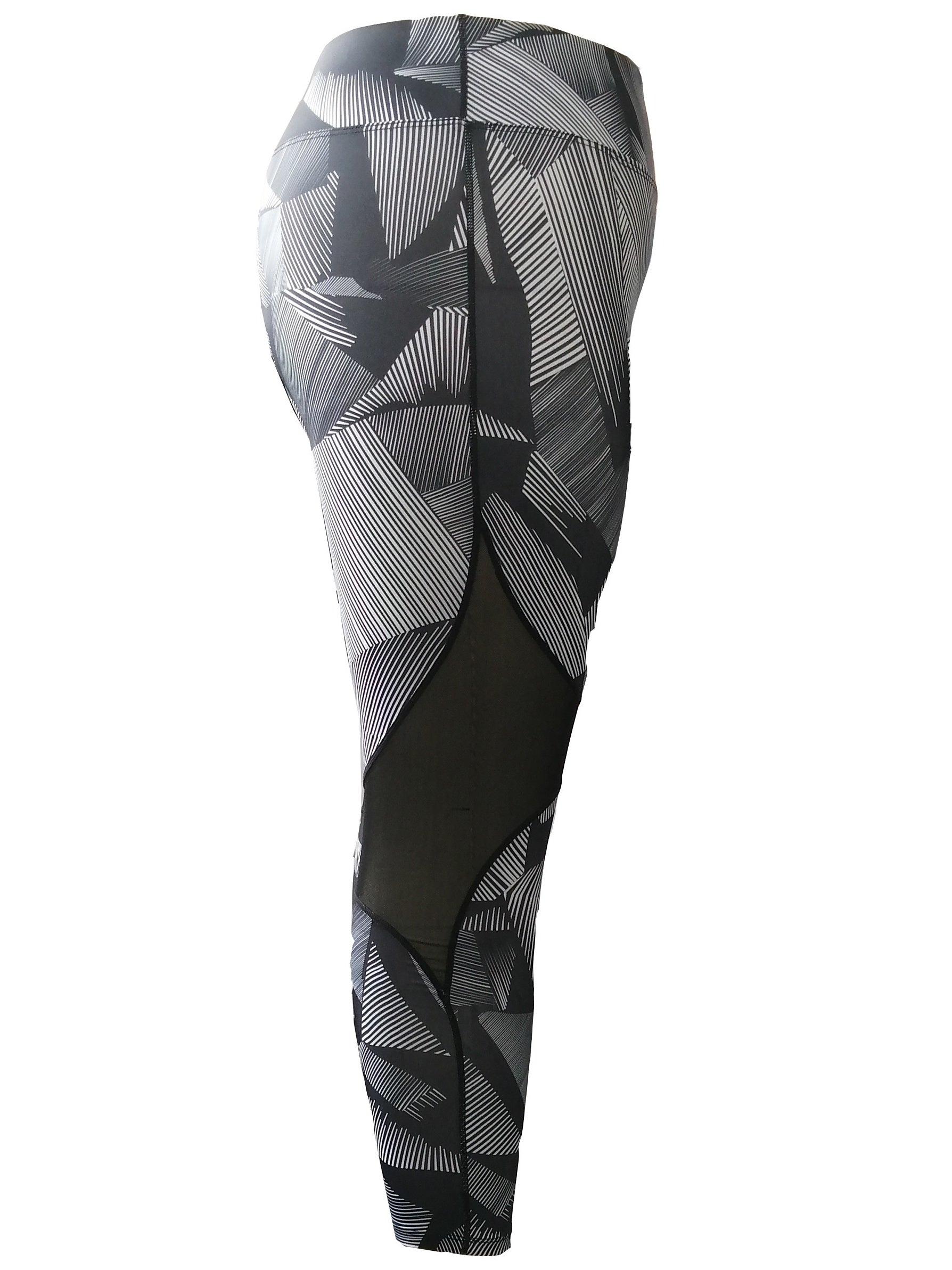 Sports Leggings Women's Plus Print Mesh Leggings