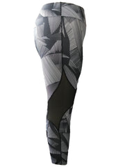 Sports Leggings Women's Plus Print Mesh Leggings