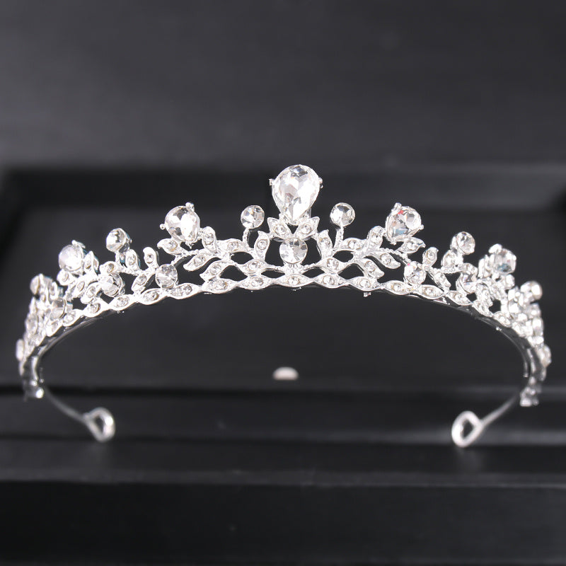 Rose Golden Crystal Crown Tiara Hair Accessories
