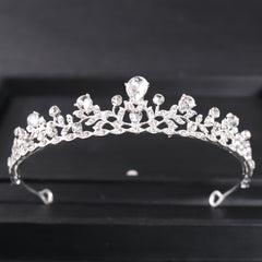 Rose Golden Crystal Crown Tiara Hair Accessories