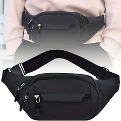 Waterproof Sports Waist Bag with 3 Zipper Pockets