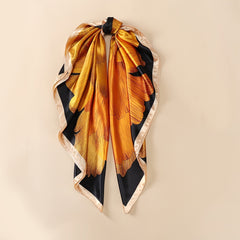 Flower Print Bandana Square Head Scarf Silk Floral Head Scarves Silk Hair Scarf