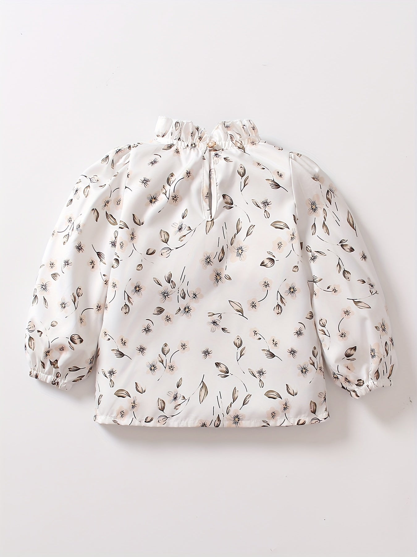 Girls Ruffle Collar Flowers Print Shirt Tops for 1-8 Years