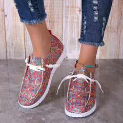 Women's Tribal Style Flat Loafers Lightweight Slip On Shoes