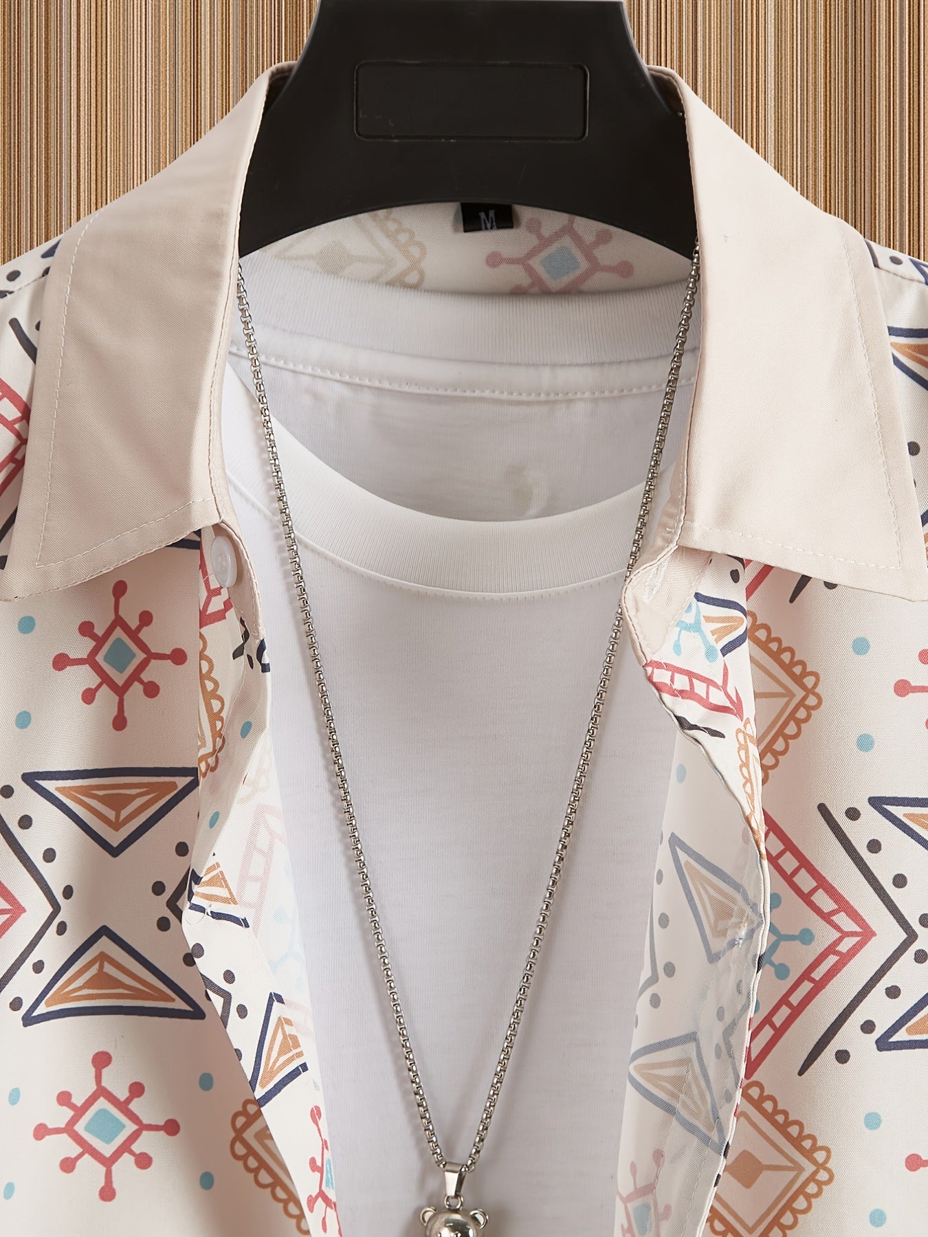Retro Boho Men's Short Sleeve Lapel Shirt Casual Printed Button Up Tops