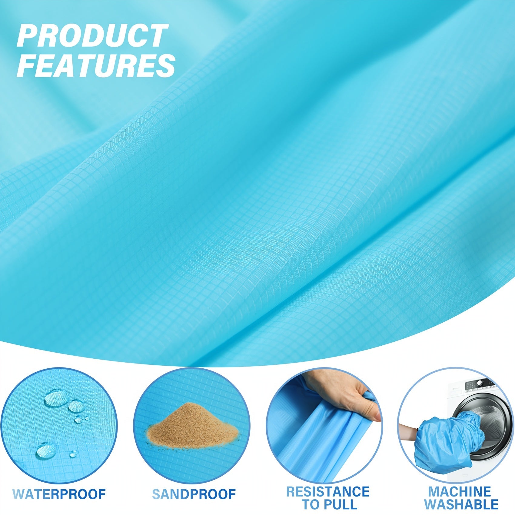 Waterproof Sandproof Beach Blanket Lightweight Mat for Outdoor Travel Camping