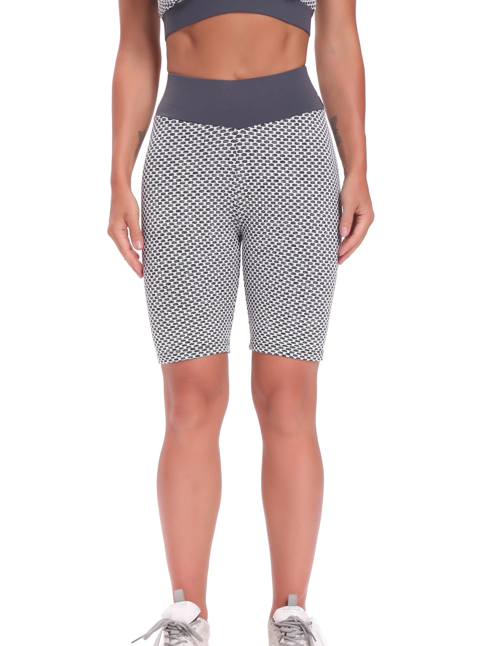 Bubble Jacquard Shorts High Waist Butt Lifting Yoga Shorts