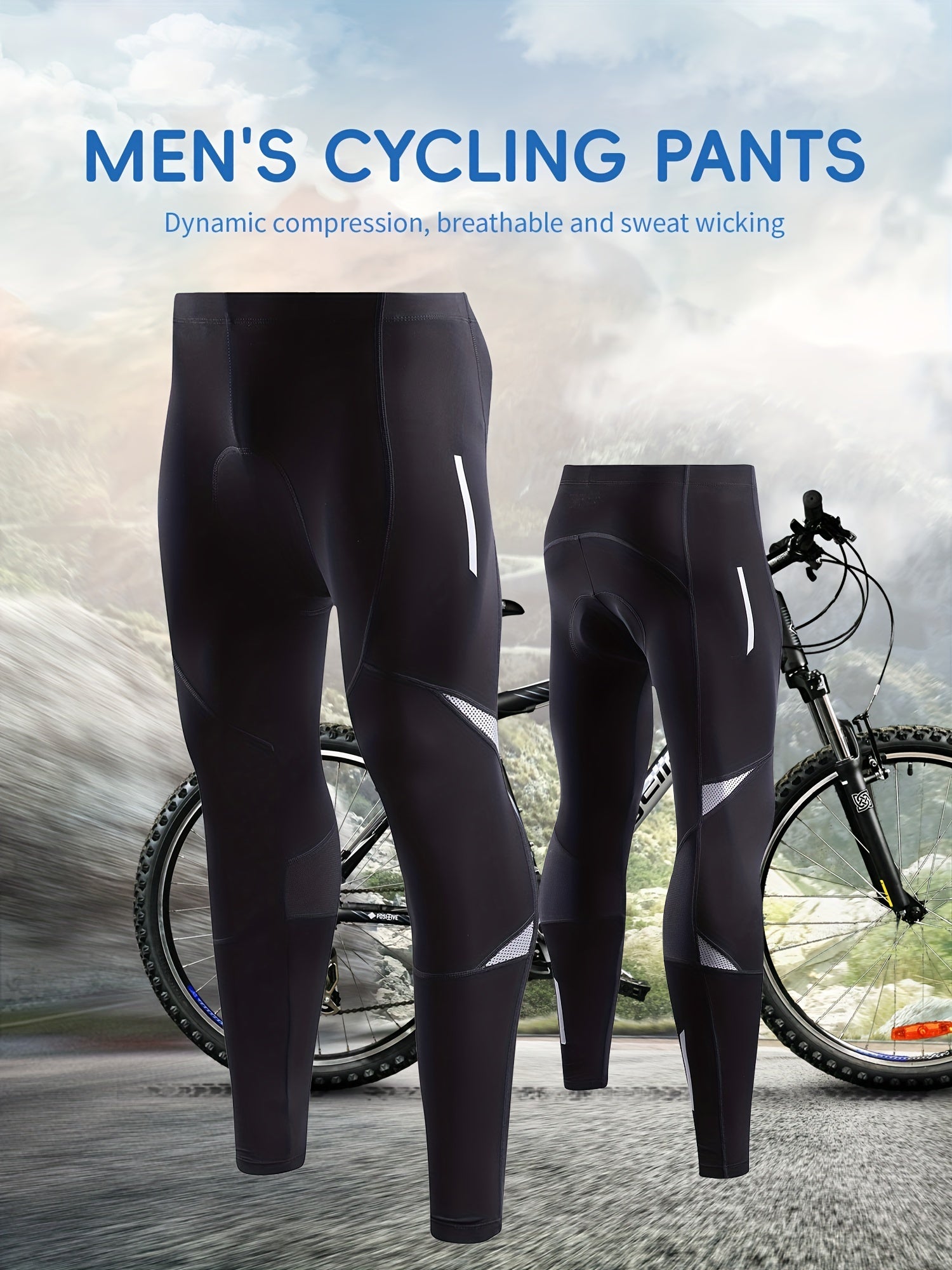 Men's Cycling Pants Padded Seat Stretchy Bike Leggings