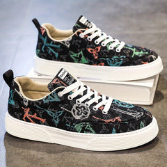 Men's Graphic Low Top Lace up Sneakers Athletic Shoes