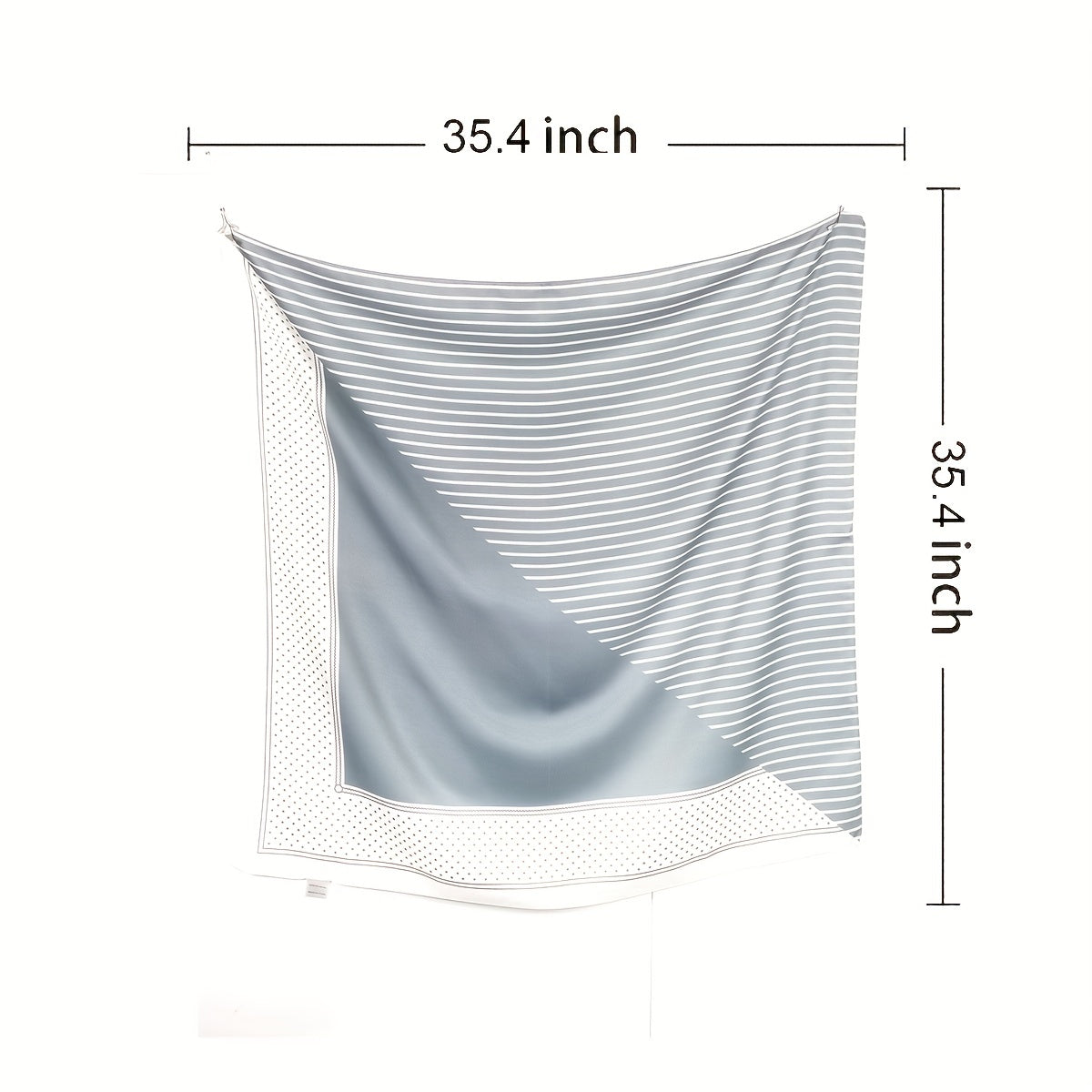 Stripe Dot Print Silk Square Scarf Bandana Shawl