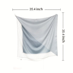 Stripe Dot Print Silk Square Scarf Bandana Shawl