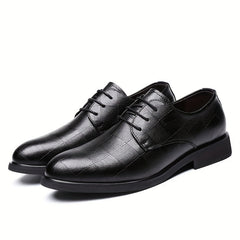 Men's Plaid Lace Up Derby Shoes for Wedding Party Business