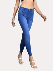 High Waist Skinny Jeans Slim Fit Ankle Length Denim Pants