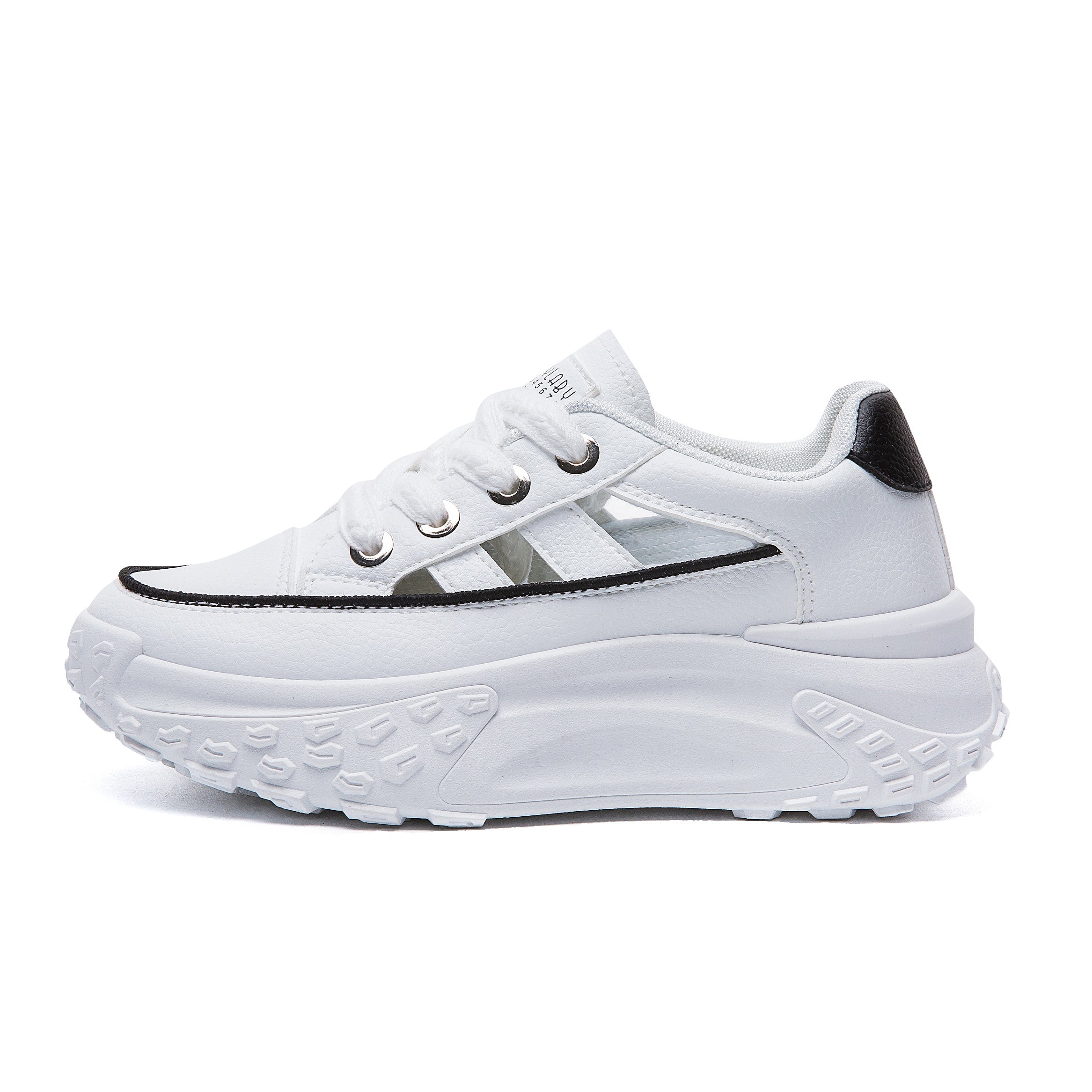 Women's Cutout Lace Up Walking Shoes Non Slip Casual Sneakers