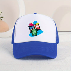Independence Sports Golf Dad Hat Flag Printed Baseball Cap Unisex Mesh Trucker