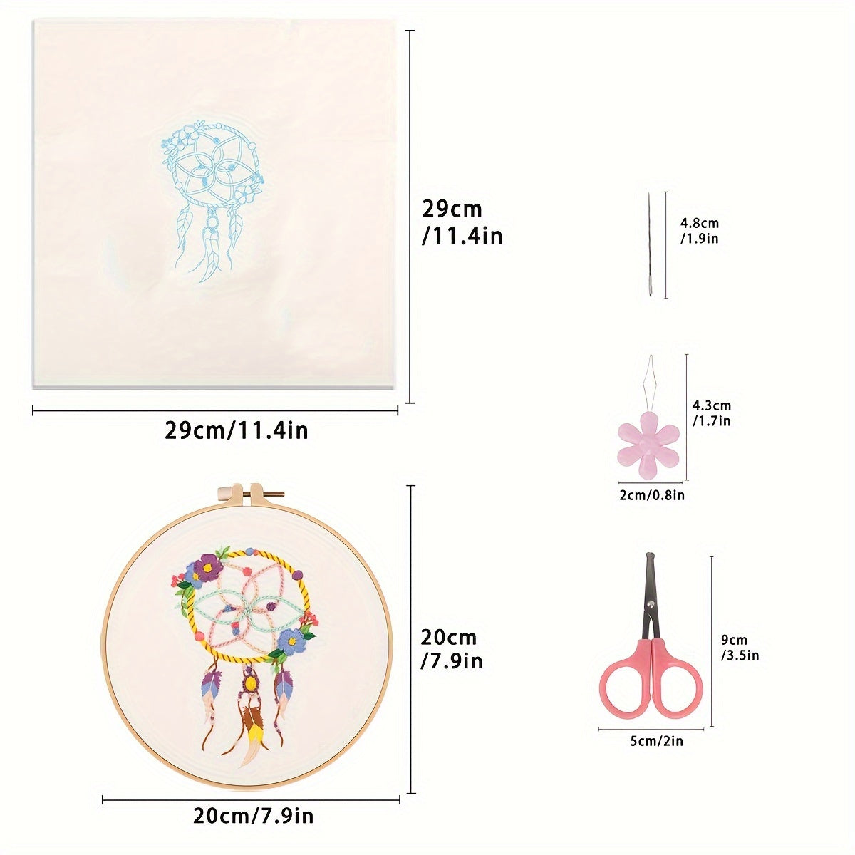 Embroidery Kit Aeolian Bells Dream Catcher Pattern Bag 4pcs Set