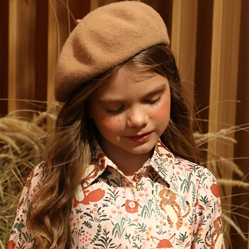 Girls Beret Hat Decorative Hair Accessories For Autumn And Winter