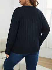 Solid V Neck Sweater - Long Sleeve Jumper