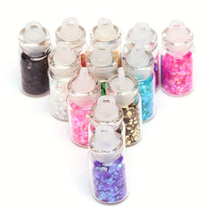 12 Bottles Flash Sequin Glitter Decoration for Resin Shakers DIY Jewelry Making