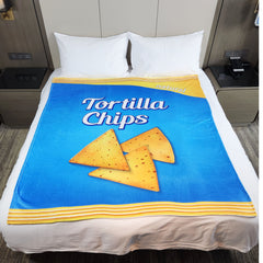 Funny Potato Chip Bag Print Blanket Flannel Throw