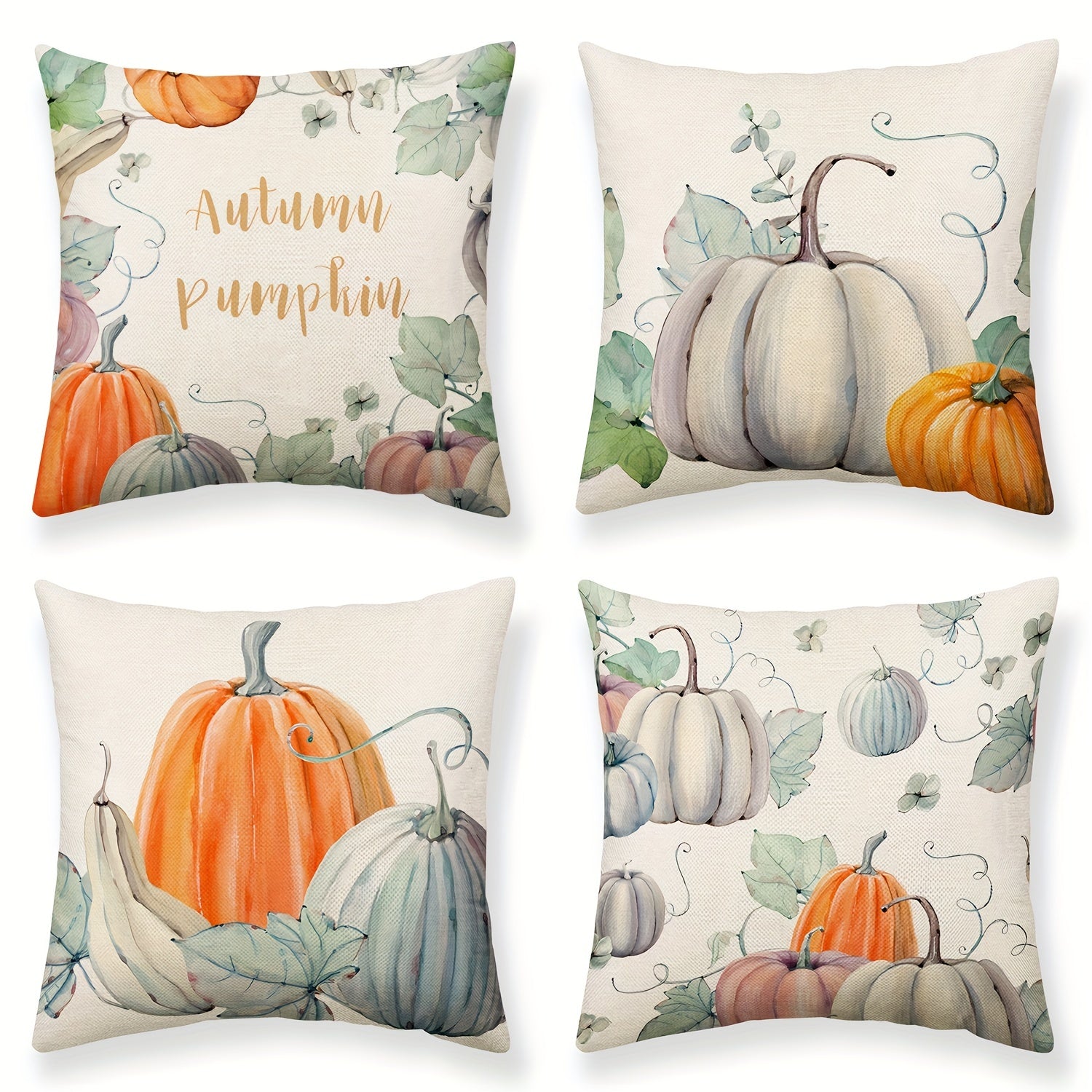 Thanksgiving Throw Pillow Covers - Fall Decor Single Sided Printed Pillowcase
