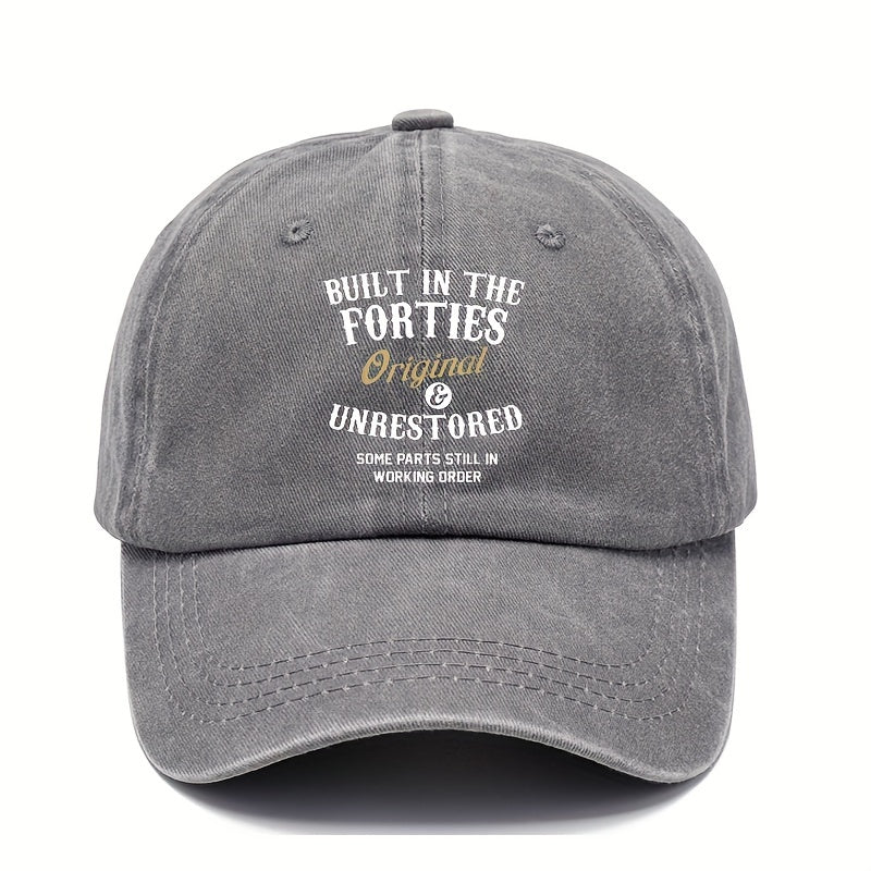 Retro Washed Baseball Cap Letter Printed Peaked Cap