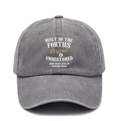 Retro Washed Baseball Cap Letter Printed Peaked Cap
