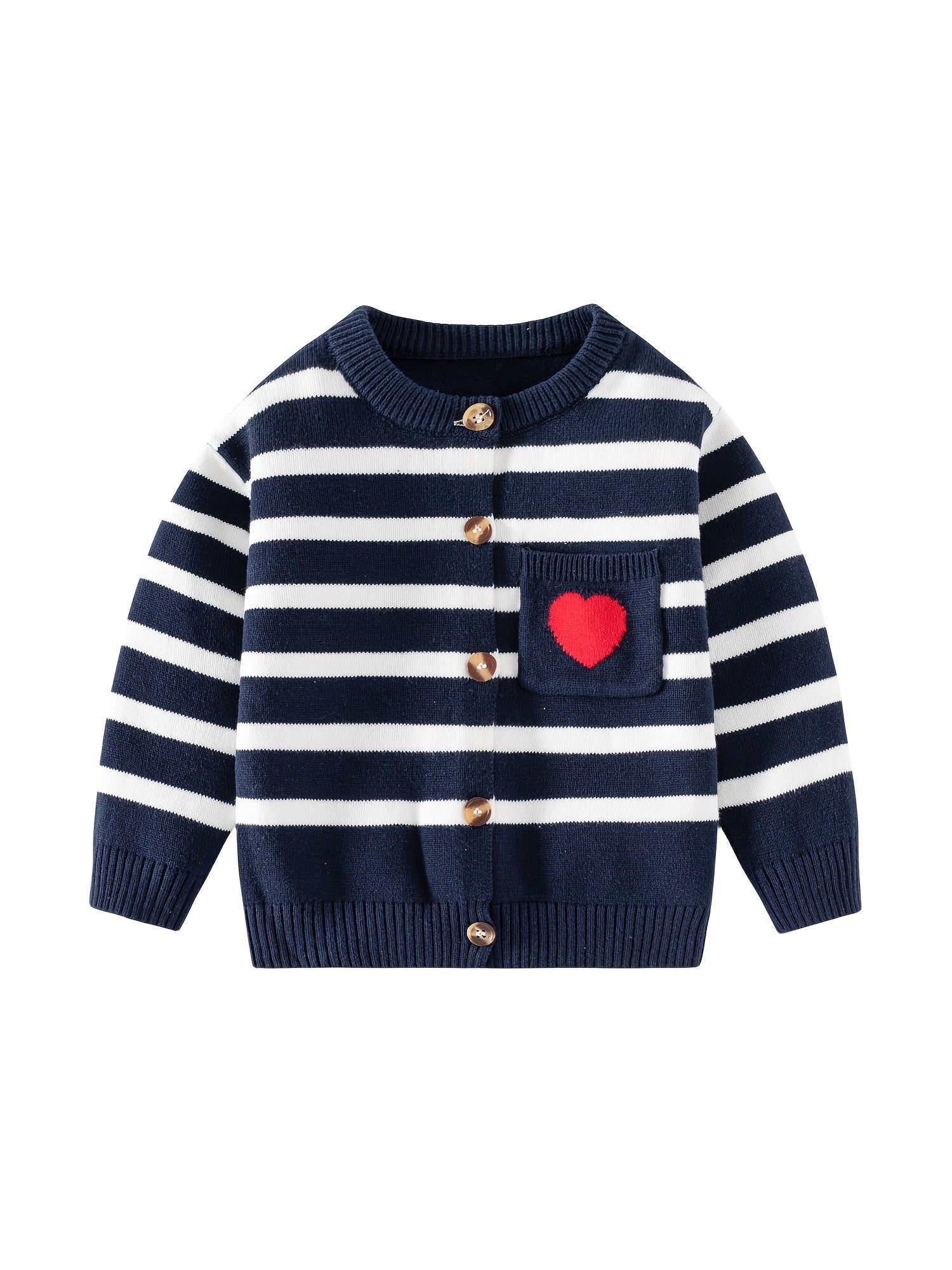 Baby Girls Cotton Cardigan Knitted Coat Boys Girls Striped Love