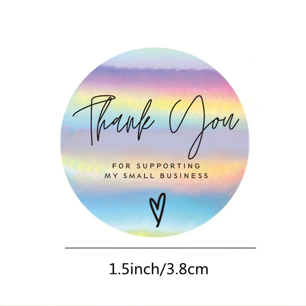 Rainbow Laser Adhesive Thank You Label Gift Decoration Sticker