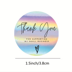Rainbow Laser Adhesive Thank You Label Gift Decoration Sticker