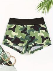 Colorblock Sports Lounge Shorts Elastic Waistband Womens Loungewear