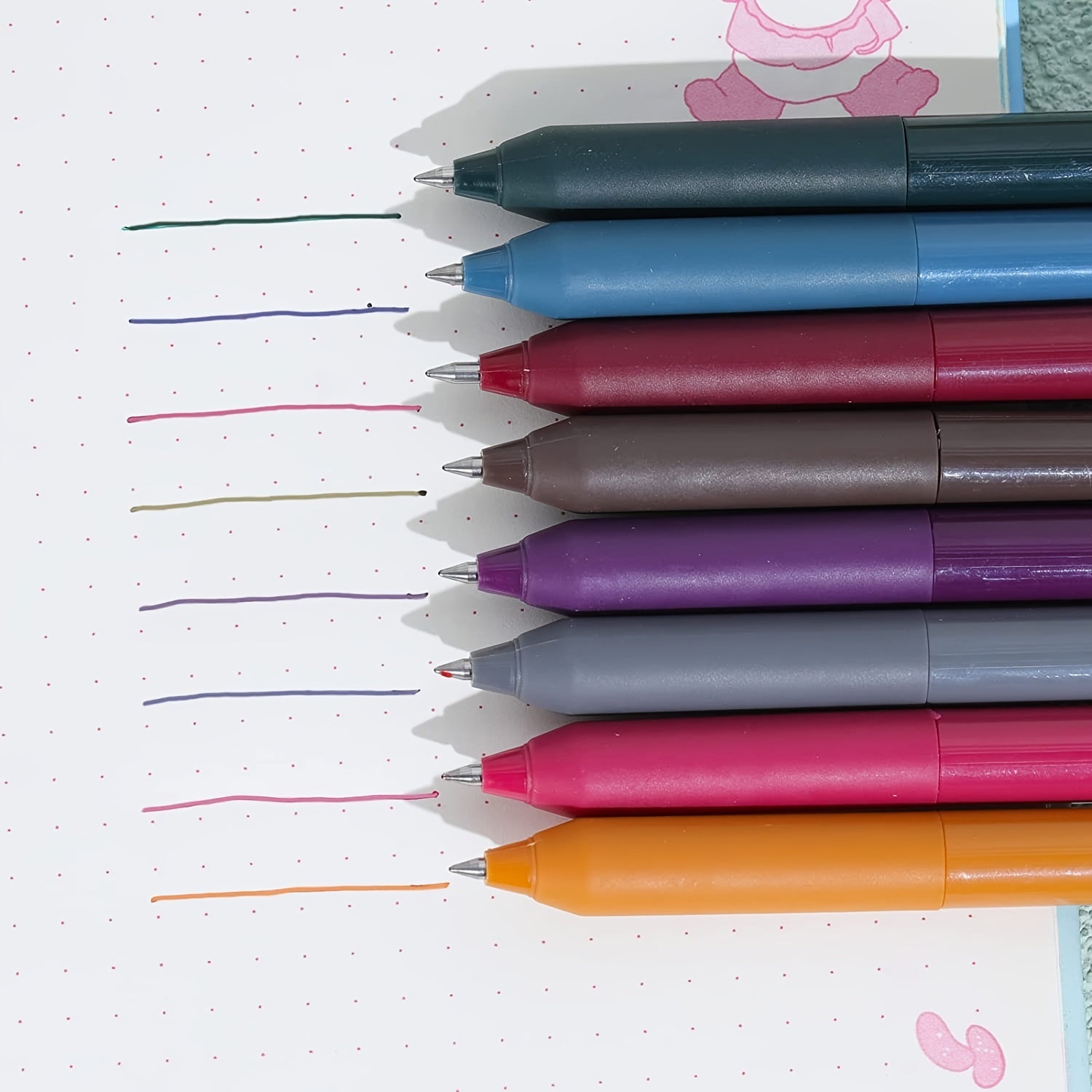 8Pcs Colored Gel Pens Fine Point Smooth Writing Retro Ink