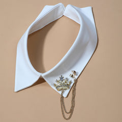 Rhinestone Crown Chain Detachable Shirt False Collar