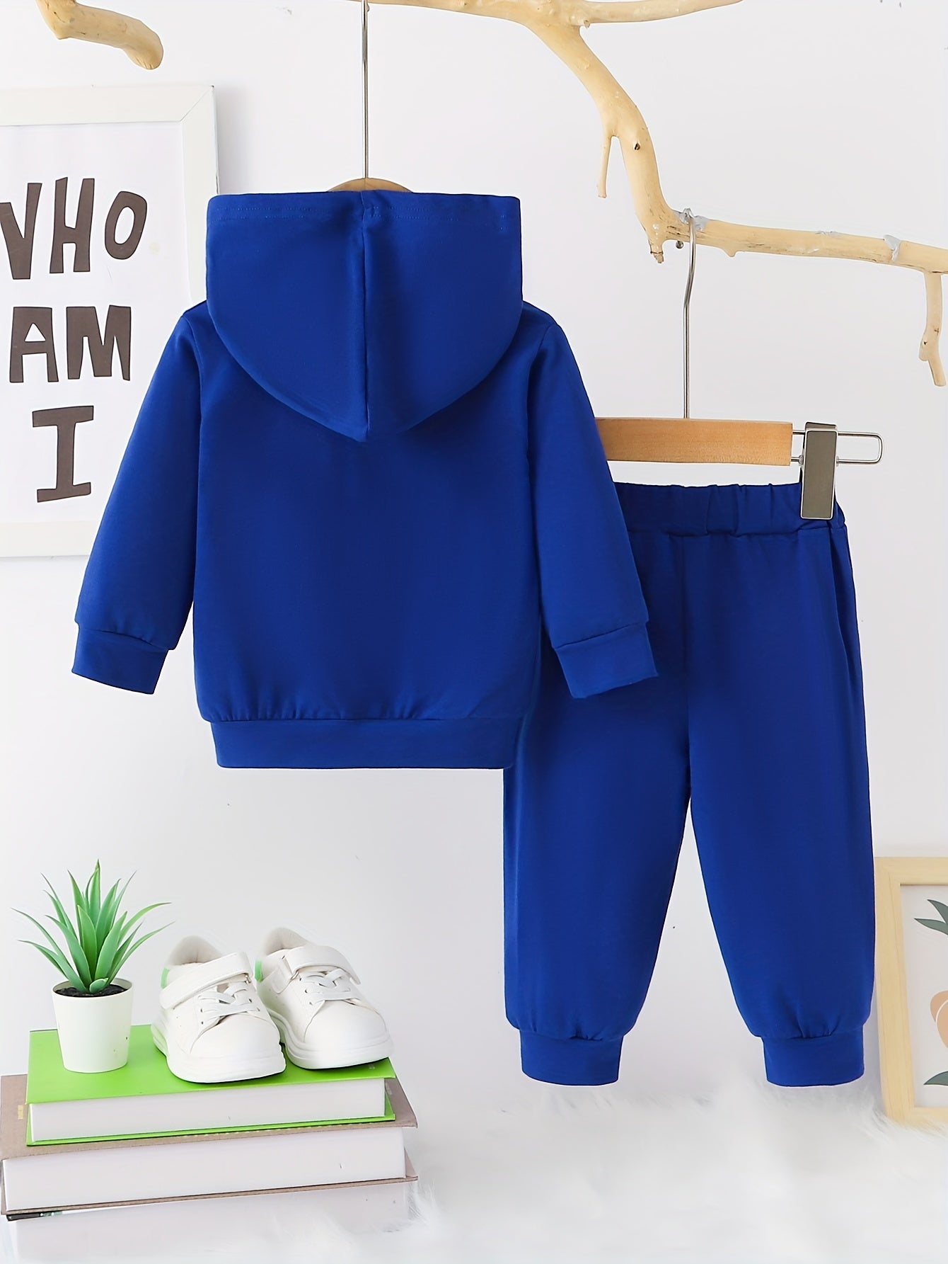 Baby Boy's Hooded KING Print Sweatshirt Pants Set