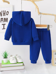 Baby Boy's Hooded KING Print Sweatshirt Pants Set
