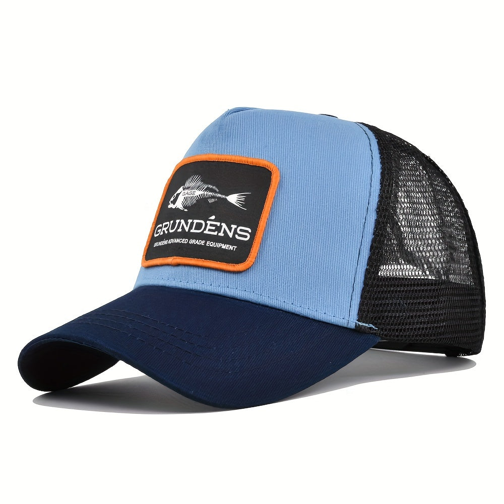Fishbone Patch Mesh Trucker Hat Adjustable Dad Cap