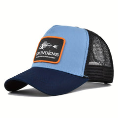 Fishbone Patch Mesh Trucker Hat Adjustable Dad Cap