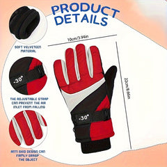Kids Winter Skiing Gloves Waterproof Windproof Warm Outdoor Sports 6-8 Years