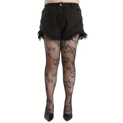 Star Pattern High Waist Fishnet Tights