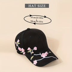 Embroidered Plum Blossom Baseball Cap