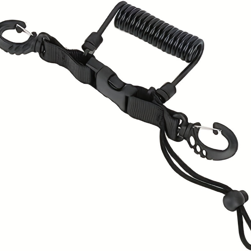 Scuba Diving Lanyard Stainless Steel Coiled Lanyard Quick Release Buckle